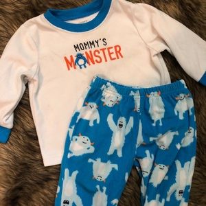 ☀️Little Monster Fleece Pajamas | Size 12 Months
